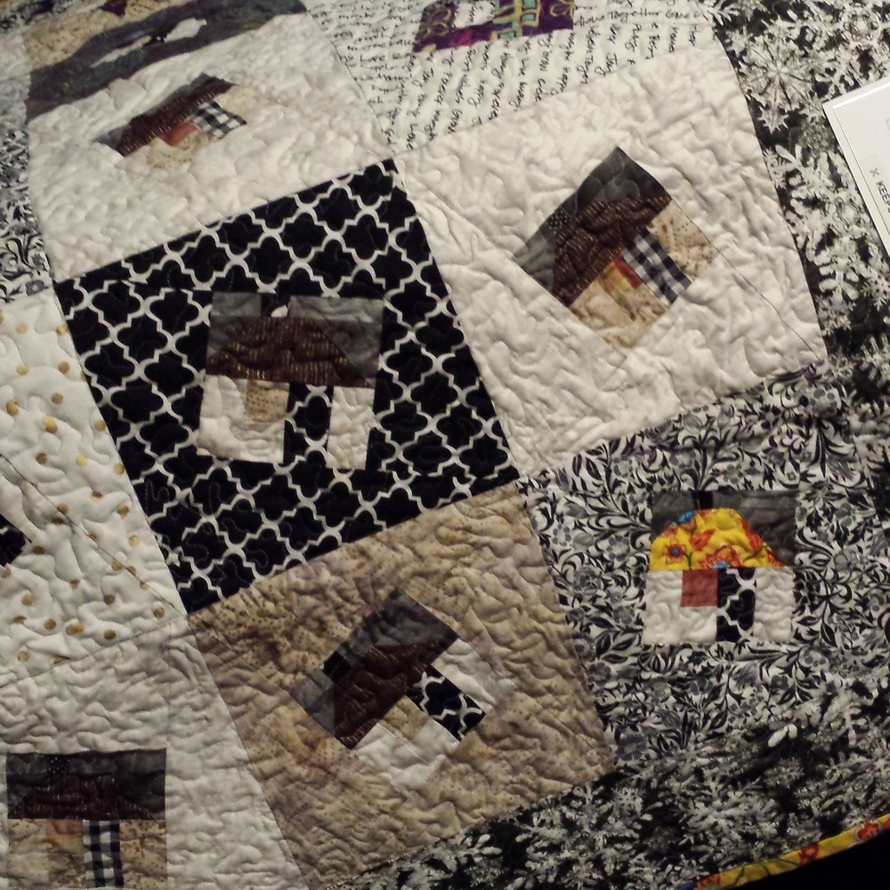 Quilt throws cotton Artisan made Tiny houses pattern